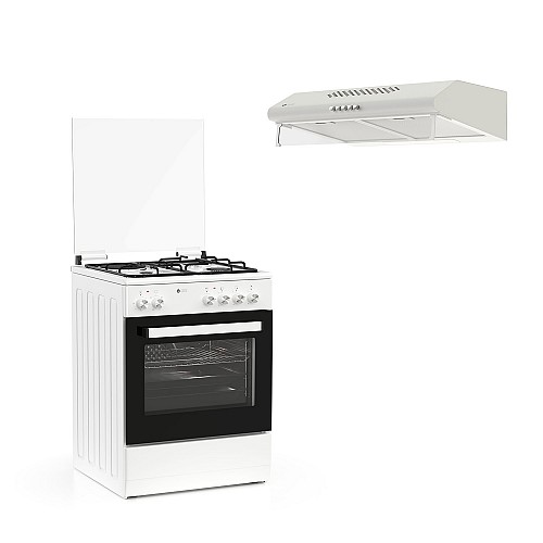 ΚΟΥΖΙΝΑ ΜΙΚΤΗ TGS 3511 WH TURBO + ΑΠΟΡΡΟΦΗΤΗΡΑΣ TGS 170 WH