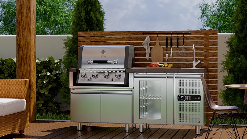 ΨΥΓΕΙΟ ΙΝΟΧ ΠΟΡΤΑ ΤΖΑΜΙ ΚΑΙ LED ΦΩΣ & ΜΗΧΑΝΗ - χωρίς πάγκο