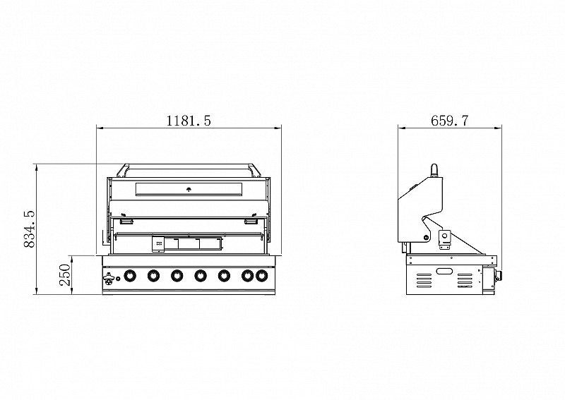 BBQ ΥΓΡΑΕΡΙΟΥ SEMI-PROF TGH-BI-B8B-G 6+1 26,7kW